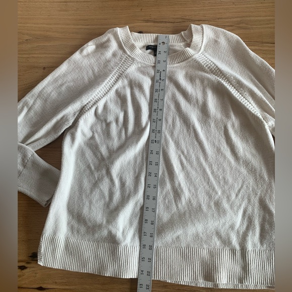 Banana Republic Cotton Cream Crew Neck Raglan Long Sleeve Sweater L Preloved - Picture 10 of 10